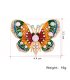 SB167 - Retro fashion alloy diamond drop oil color butterfly brooch